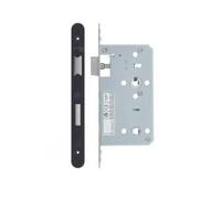 Architectural DIN Bathroom Sash Lock 78mm Centres 60mm Backset Radius Corners - Premium Mortice Bathroom Door Lock - Hardware Fittings Included (Black)