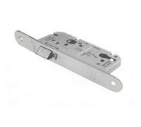 Architectural DIN Euro Profile Nightlatch Radius Forend Satin Stainless Steel