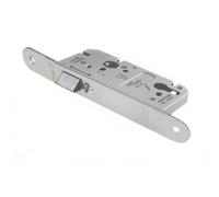 Architectural DIN Euro Profile Nightlatch Radius Forend Satin Stainless Steel Loops Metallics One Size