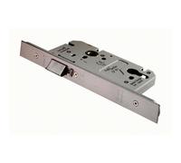 Architectural DIN Euro Profile Nightlatch Square Forend Satin Stainless Steel Loops Metallics One Size