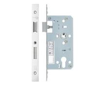 Architectural DIN Sash Lock 72mm Centres 55mm Backset Door Lock for Interior and Commercial Use (Polished Stainless Steel)