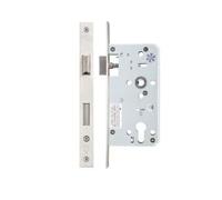 Architectural DIN Sash Lock 72mm Centres 55mm Backset Door Lock for Interior and Commercial Use (Satin Stainless Steel)