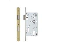 Architectural DIN Sash Lock 72mm Centres 60mm Backset Radius Corners Door Lock for Interior and Commercial Use (Satin Brass)
