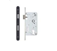 Architectural DIN Sash Lock 72mm Centres 60mm Backset Radius Corners Door Lock for Interior and Commercial Use (Black)