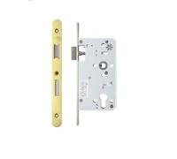 Architectural DIN Sash Lock 72mm Centres 60mm Backset Radius Corners Door Lock for Interior and Commercial Use (Polished Brass)