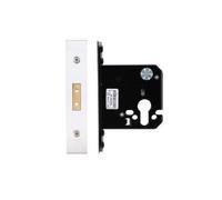 Architectural Euro Profile Dead Lock 76mm with 57mm Backset Heavy Duty Mortice Door Lock Case for Wooden and Metal Doors Fittings Included (Satin Stainless Steel)