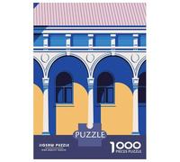 Architectural Facade with Arches And Columns 1000 Piece Jigsaw Puzzle, Landmark Urban View, 1000 Pieces for Adults, for Travel Lovers, Screen-Free Fun, 38x26cm/1000pcs
