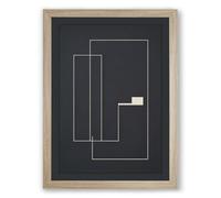 Architectural Forms Minimalist Framed Wall Art Print A4 (29.7×21cm) Oak, Wall Decor for Living Room, Bedroom, Office & Home, Ready to Hang, Art Gift