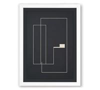 Architectural Forms Minimalist Framed Wall Art Print A4 (29.7×21cm) White, Wall Decor for Living Room, Bedroom, Office & Home, Ready to Hang, Art Gift