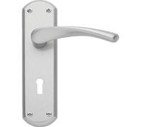 Architectural Hardware Howdens Bertelli Garda Satin Nickel Door Handles 1 Pair (Sash Lock Door Handle Set)