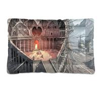 Architectural Heart Ruins Washable Dog Beds Crate Pad Soft Comfortable Anti-Slip Bottom for Medium/Large Dogs 36" x 24"