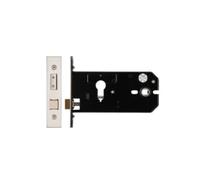 Architectural Horizontal Euro Profile Sash Lock 127mm Backset 152mm Case Heavy Duty Mortice Lock with Latch and Deadbolt Fittings Included (Satin Nickel)