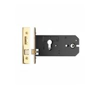 Architectural Horizontal Euro Profile Sash Lock 127mm Backset 152mm Case Heavy Duty Mortice Lock with Latch and Deadbolt Fittings Included (Polished Brass)