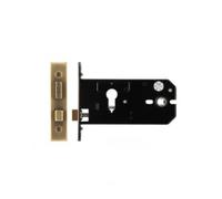 Architectural Horizontal Euro Profile Sash Lock 127mm Backset 152mm Case Heavy Duty Mortice Lock with Latch and Deadbolt Fittings Included (Antique Brass)
