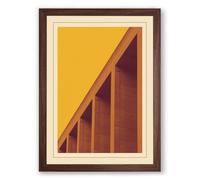 Architectural Lines Art Deco Framed Wall Art Print A1 (84.1×59.4cm) Walnut, Wall Decor for Living Room, Bedroom, Office & Home, Ready to Hang, Art Gift