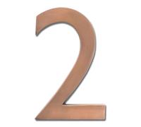Architectural Mailboxes 3582AC-2 Brass 4-Inch Floating House Number, Antique Copper "2"