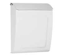 Architectural Mailboxes Aspen Galvanized Steel, Locking, Wall Mount Mailbox, 2594W-10, White, Small Capacity