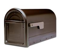 Architectural Mailboxes Mapleton™ Heavy Duty Steel Metal Post Mounted Mail Box for Outside, Rubbed Bronze, Large Curbside Mailbox with Magnetic Latch