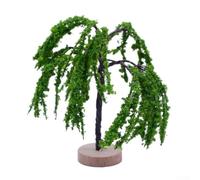 Architectural model landscape trees in plastic, miniature size designed to enhance diorama scenes and model railway setups (D)