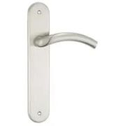 Architectural Range - Lever On Back Plate - Lever Handle Europrofile Lock in Polished Chrome Finish & Dimensions 117mm x 40mm x 240mm