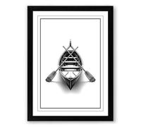 Architectural Rowboat Industrial Framed Wall Art Print A1 (84.1×59.4cm) Black, Wall Decor for Living Room, Bedroom, Office & Home, Ready to Hang, Art Gift