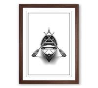 Architectural Rowboat Industrial Framed Wall Art Print A2 (59.4×42cm) Walnut, Wall Decor for Living Room, Bedroom, Office & Home, Ready to Hang, Art Gift