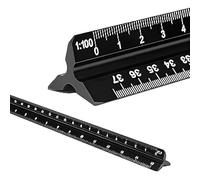 Architectural Scale Ruler - 12-Inch Aluminum Triangular Drafting Ruler for Architects, Engineers, and Students - Laser-Etched Markings for Precision Measuring - Ideal for Architectural & Technical Dr