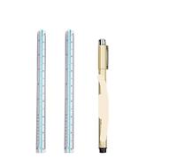 Architectural Scale Ruler 30cm Plastic Triangular Scale Small/Large Size Architect Engineer Technical Ruler Three-Edge Drafting(2Pcs Small Set)