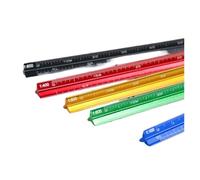 Architectural Scale Ruler Aluminum Alloy Triangular Scale Ruler Technical Measuring 15cm 30cm Multi-function Metal Stationery(15cm-large green)