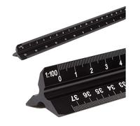Architectural Scale Ruler, Aluminum Triangular Scale Ruler Metric 1:20, 1:25, 1:50, 1:75, 1:100, 1:125 Standard 12 Inch for Architects, Students,