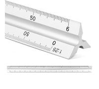 Architectural Scale Ruler, Aluminum Triangular Scale Ruler Metric 1:20, 1:25, 1:50, 1:75, 1:100, 1:150 Standard 12 Inch for Architects, Students, Draftsman and Engineers-Silver