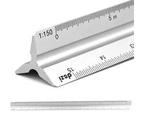 Architectural Scale Ruler, Aluminum Triangular Scale Ruler Metric 1:20, 1:25, 1:50, 1:75, 1:100, 1:150 Standard 12 Inch for Architects, Students, Draftsman and Engineers-Silver…