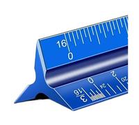 Architectural Scale Ruler Architectural Scale Ruler, 12'' Imperial Architect, Engineer for Blueprints, Aluminum Triangle Drafting(Blue)