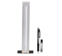 Architectural Scale Ruler High Precision Calibrated Woodworking Special Line Marking Tool Stainless Steel Drafting Tools for Engineer Builder 200mm or 300mm Ruler with Pen (300mm marking ruler type A