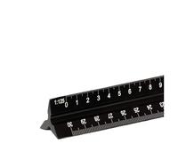 Architectural Scale Ruler Laser Etched Aluminum Architect Triangular Ruler 30CM Metal Scale Rulers for Architects Engineer Students Draftsman (Black)