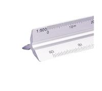 Architectural Scale Ruler Triangular Scale Ruler 1:20-1:500 Alloy/Metal/Plastic Straight 30cm Architect/Engineer Accurate Drafting Measure Tool(Silver-1-500-Large)