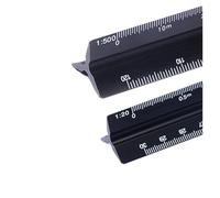 Architectural Scale Ruler Triangular Scale Ruler 1:20-1:500 Alloy/Metal/Plastic Straight 30cm Architect/Engineer Accurate Drafting Measure Tool(Black-2pc)