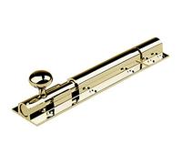 Architectural Sliding Barrel Bolt Shoot Internal Door Bathroom Slide Lock Bolts (200mm x 38mm, Polished Brass)
