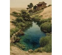 Architecture 5D DIY Diamond Art, Diamond Painting Kits for Adults Desert, 5D Full Drill Crystal Gem Kits for Beginners, Crystal Art Crafts Pictures for Adults, House Decor, Room Decor, 60x90cm P-4129