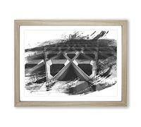 Architecture Building Vol.10 V1 Modern Framed Print | A4 Oak Framed Wall Art | Ready to Hang | Modern Cityscape Picture | Living Room Bedroom Lounge Office