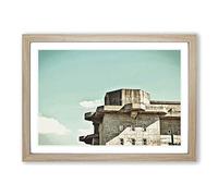 Architecture Bunker House Framed Print | A2 Oak Framed Wall Art | Ready to Hang | Modern Cityscape Picture | Living Room Bedroom Lounge Office