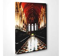 Architecture Church Cambridge Canvas Print | Gallery Wrapped 30mm Frame Wall Art | 30x20 inches | Ready to Hang | Modern Cityscape Picture | Living Room Bedroom Lounge Office