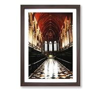 Architecture Church Cambridge Framed Print | A2 Walnut Framed Wall Art | Ready to Hang | Modern Religious Picture | Living Room Bedroom Lounge Office