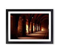 Architecture Church Cloister Framed Print | A2 Oak Framed Wall Art | Ready to Hang | Modern Religious Picture | Living Room Bedroom Lounge Office