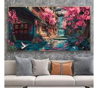 Architecture Diamond Art Japan Large Diamond Painting Kits for Adults 28x56in Crystal Art Kits DIY Full Drill Square Rhinestone Embroidery Cross Stitch Canvas Pictures for Adults for Wall Decor A-U518