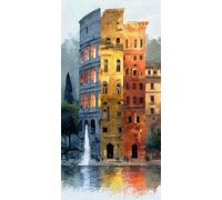 Architecture Diamond art Kits Adults Abstract Diamond Painting Cross Stitch Kits for Adults 72 x 36 Inches, Crystal Art Canvas for Painting, Rhinestones Embroidery Wall Pictures Crafts, Gifts DZSH2359