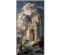 Architecture Diamond Art Kits Adults, Diamond Painting Heaven Crystal Art Kits for Adults Kids 5D Square Full Drill Gem Dots Embroidery Paintings Crafts Picture for Room Decor Gifts 28x56in u35-gb17