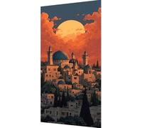 Architecture Diamond Art Kits Adults, Diamond Painting Landscape Crystal Art Kits for Adults Beginners DIY 5D Round Rhinestone Gem Dots Embroidery Paintings Crafts, Home Wall Decor 80x160cm a19-zy7