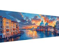 Architecture Diamond Art Kits for Adults, 5D DIY Full Drill Diamond Painting Lake Kits for Beginners, Gem Crafts Embroidery Pictures for Home Decoration, Mothers Day Gifts for Mum, 40x80cm Y1-212