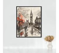 Architecture Diamond Painting, 5d Diamond Painting Kits for Adults Big Ben, Full Drill Crystal Art Kits for Adults Beginners Cross Stitch Embroidery Crafts Pictures for Gifts 16x20in PJY3 7-1